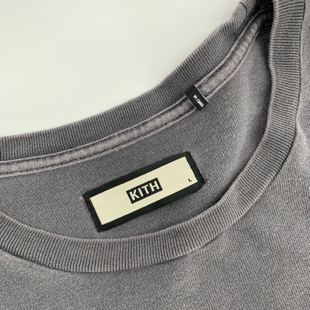 KITH Pigment Dyed Swash Logo Tee, Shark - Sz L - Picture 7 of 16